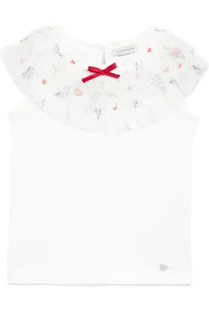 MONNALISA Top con apliques de tul
