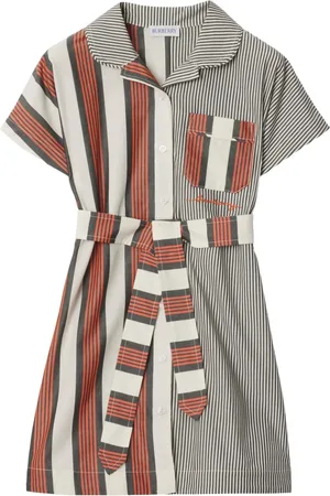 Burberry Vestido camisero de algodón a rayas