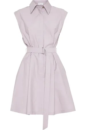 Brunello Cucinelli Vestido corto con cinturón