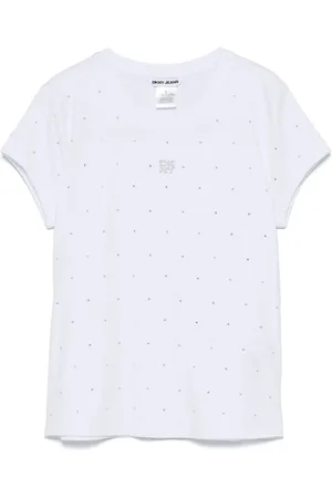 DKNY Camiseta con apliques de strass