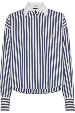 Brunello Cucinelli Camisa a rayas