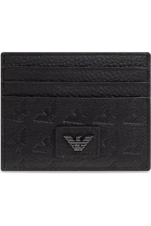 Emporio Armani Tarjetero de piel con águila en relieve