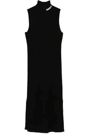 DKNY Vestido midi de canalé fino