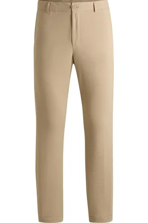 HUGO BOSS Pantalones rectos de tejido seersucker