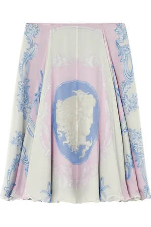 VERSACE Falda midi Cameo de seda