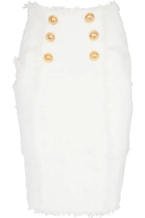 Balmain Falda de tubo con botones