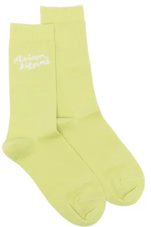 Maison Kitsuné Calcetines con motivo de escritura