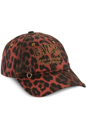 Ganni Gorra con estampado de leopardo