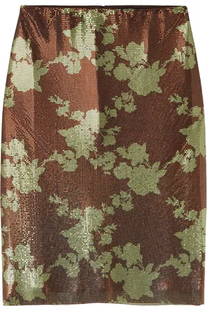 VERSACE Falda midi Wild Roses acampanada