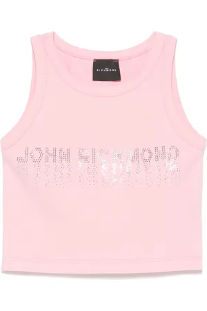 John Richmond Top de tirantes con logo de strass