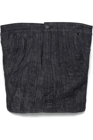 MUGLER Top vaquero estilo corpiño