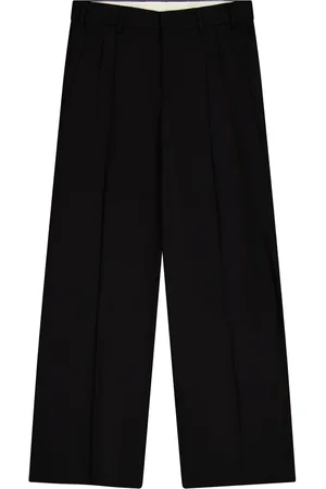 LANEUS Pantalones anchos de lana virgen