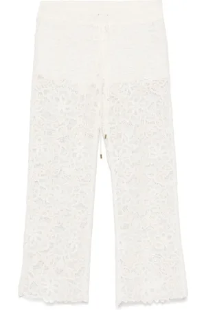 Ermanno Firenze Pantalones con encaje guipur