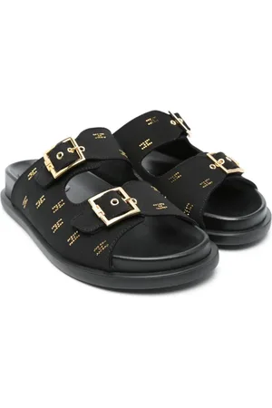 Elisabetta Franchi Sandalias con logo de strass