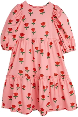 Mini Rodini Vestido con rosa estampada