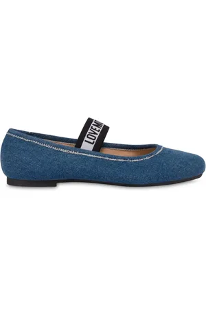 Moschino Bailarinas planas con tira y logo