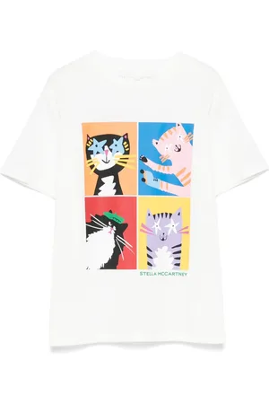 Stella McCartney Camiseta con gato estampado