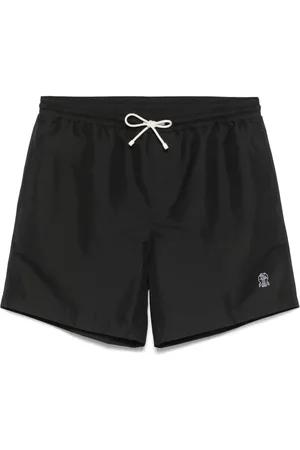 Brunello Cucinelli Bañador con logo bordado