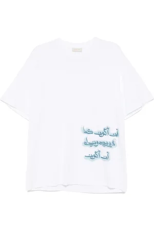 QASIMI Camiseta con caligrafía borrosa