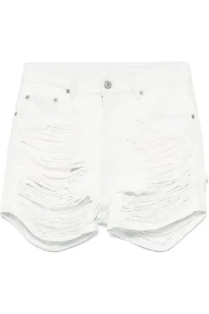 Maison Margiela Pantalones vaqueros cortos con efecto envejecido
