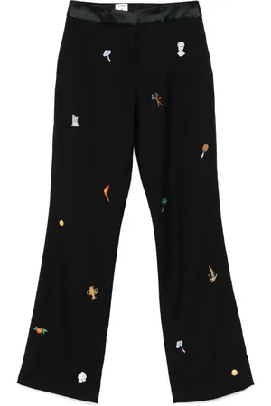 Casablanca Pantalones de vestir con motivo bordado