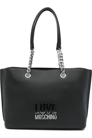 Moschino Bolso shopper con placa del logo