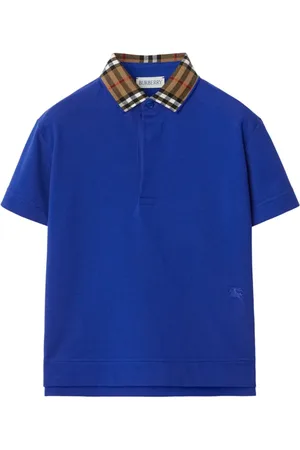 Burberry Polo de algodón con cuello a cuadros
