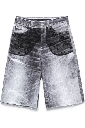 Andersson Bell Pantalones vaqueros cortos con paneles de encaje