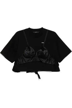 pushBUTTON Top corto con costura en forma de sujetador