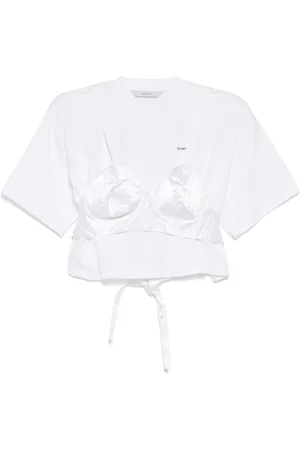 pushBUTTON Top corto con costura en forma de sujetador