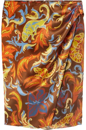 VERSACE Falda midi Exotic Barocco acampanada