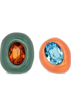 Oscar de la Renta Pendientes de clip esmaltados asimétricos