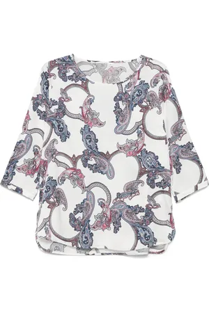 CENERE GB Blusa con estampado gráfico