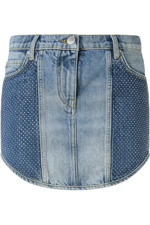 Pinko Falda vaquera con apliques de strass