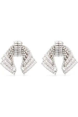 Alessandra Rich Pendientes con detalles de cristales