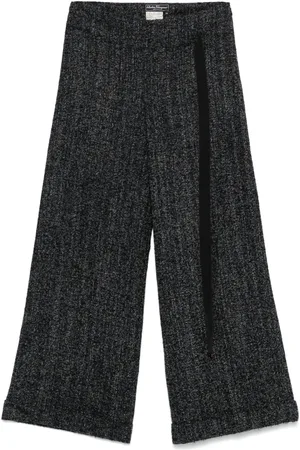 Salvatore Ferragamo Pantalones con diseño de bouclé 2000