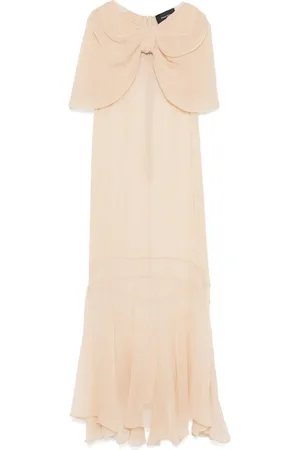 Simone Rocha Vestido midi con detalle de lazo translúcido