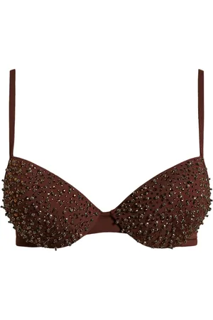Twin-Set Top de bikini con diseño bordado