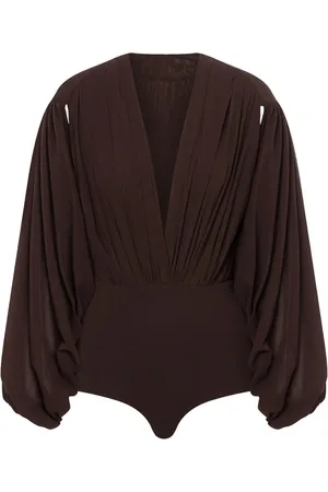Serafini Top con mangas drapeadas