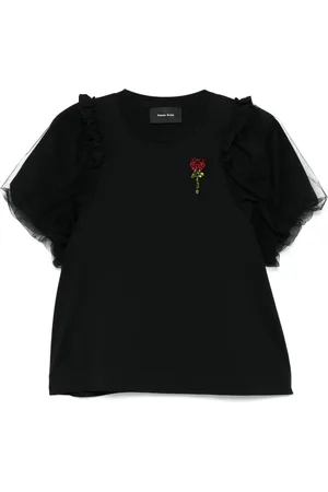 Simone Rocha Camiseta con aplique floral