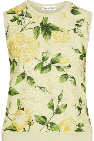 Oscar de la Renta Top sin mangas English Rose de guipure