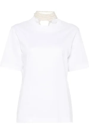 Carven Camiseta con detalle de perlas artificiales