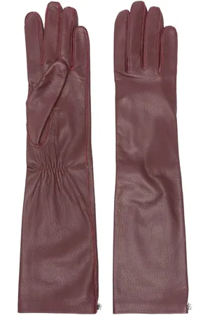 MAGDA BUTRYM Guantes de cuero con detalle de rosa