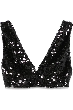 Serafini Top corto con lentejuelas