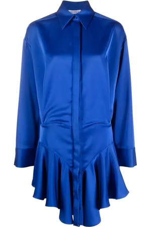 The Attico Vestido camisero con volantes