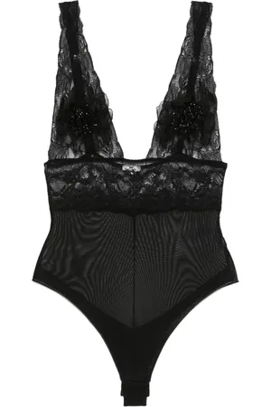 Elisabetta Franchi Body con flores en 3D