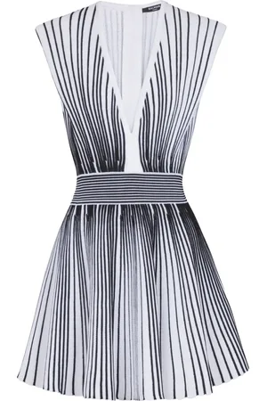 Balmain Vestido acampanado de dos tonos