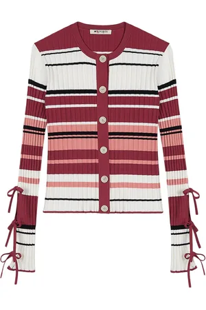 PORTS 1961 Cárdigan a rayas con detalle de lazo