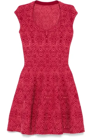 Alaïa Vestido corto con monograma en jacquard 2016