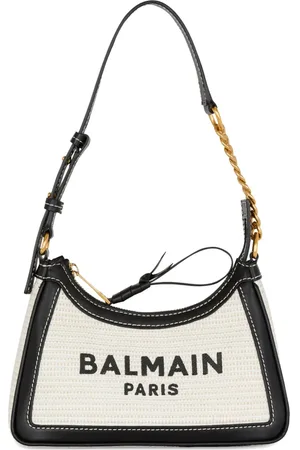 Balmain Bolso de hombro Raffia B-Army